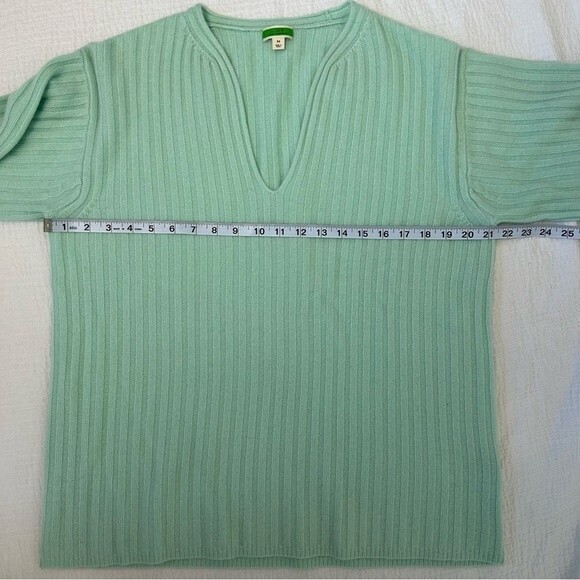 J Crew 100% Cashmere Ribbed Sweater Iced Mint Green Size Medium - Picture 10 of 10